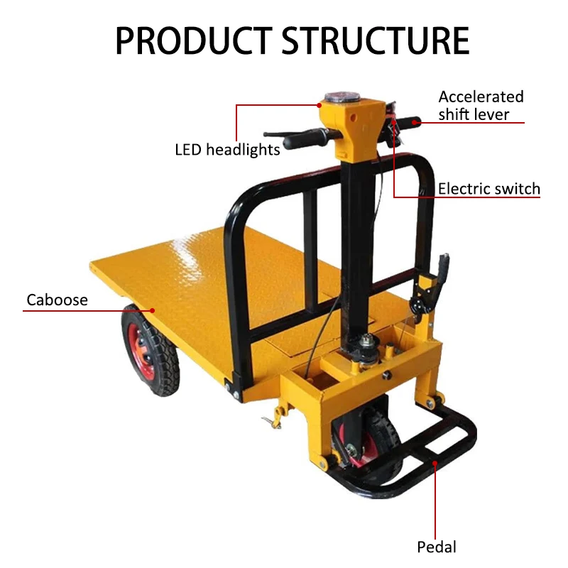 800w Motor Stand-On Concrete Transport Flat Car
