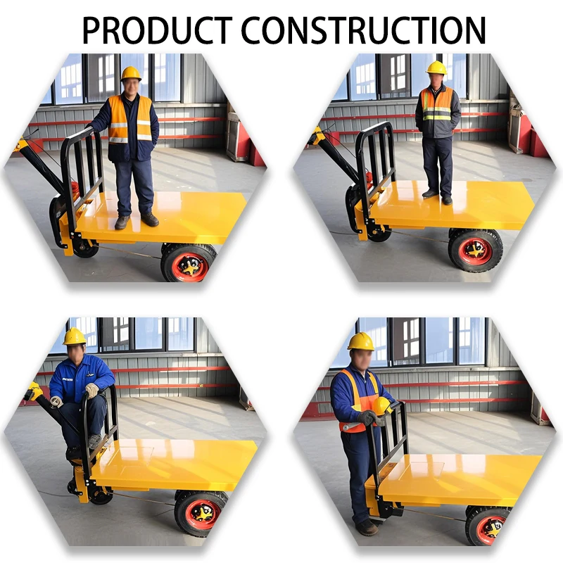 800w Motor Stand-On Concrete Transport Flat Car